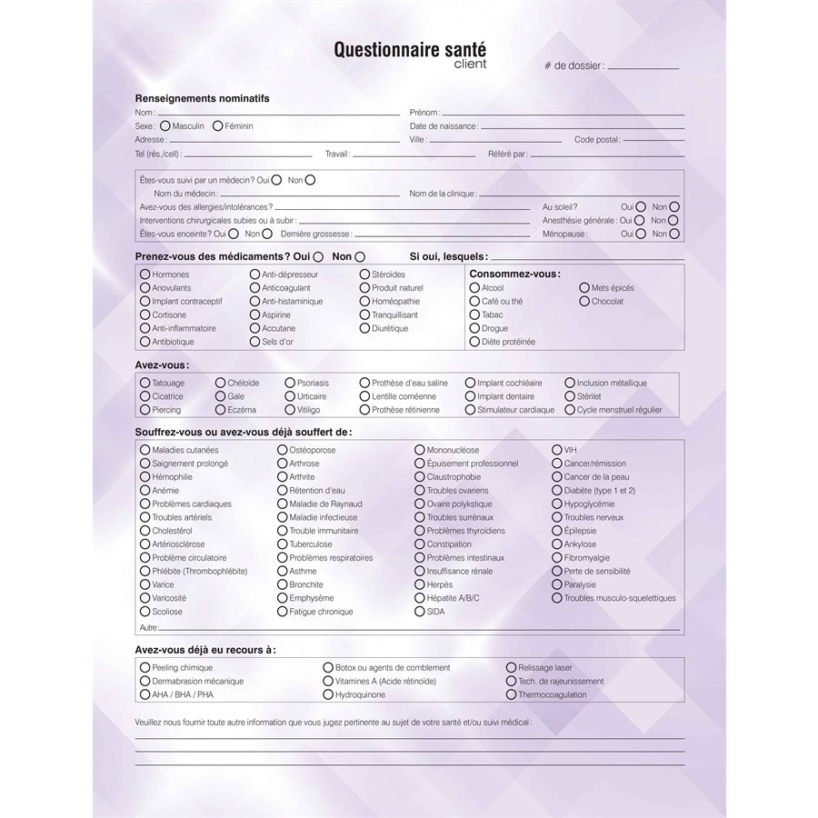 Health Questionnaire