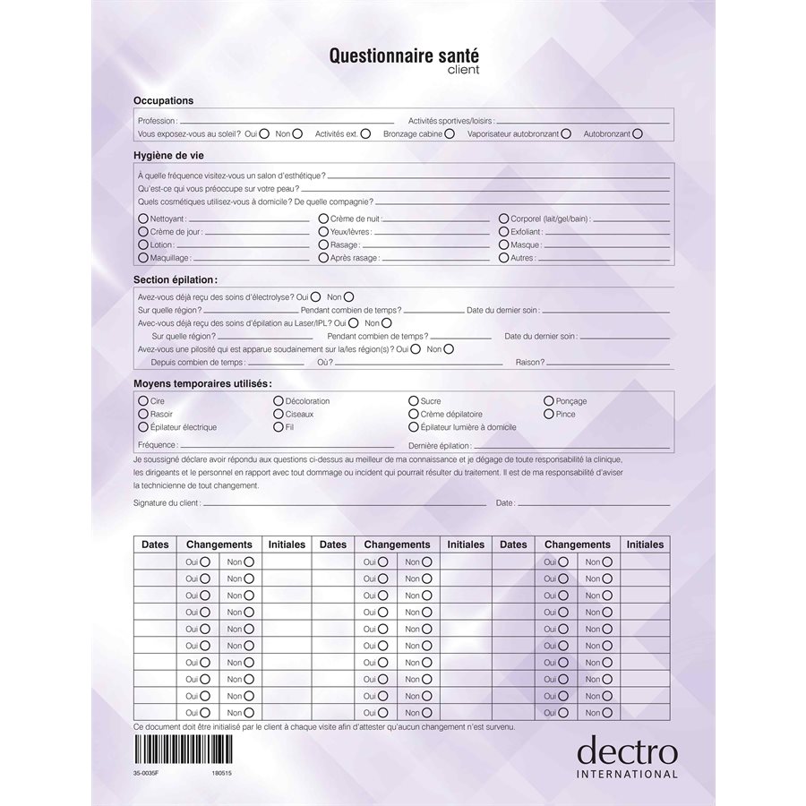 Questionnaire  Santé